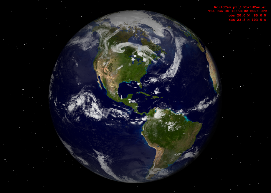 Sunlight map orthographic - America
