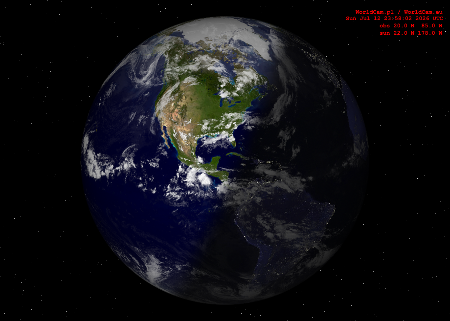 Sunlight map orthographic - America
