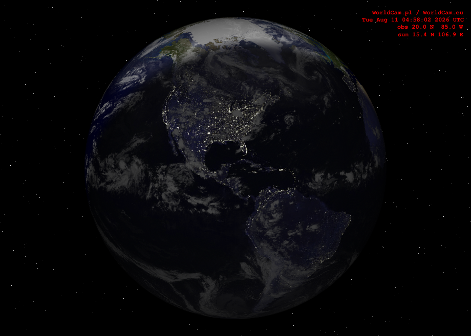 Sunlight map orthographic - America