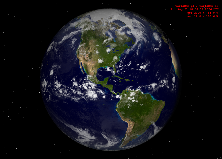 Sunlight map orthographic - America