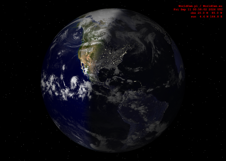 Sunlight map orthographic - America