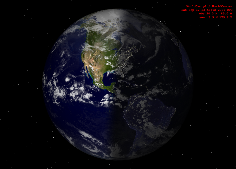 Sunlight map orthographic - America