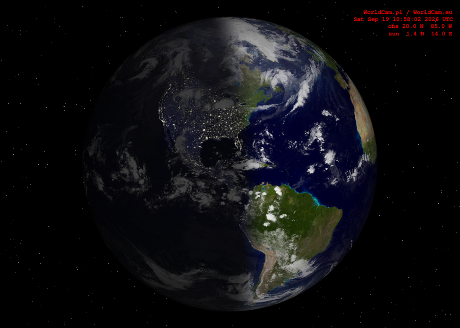 Sunlight map orthographic - America