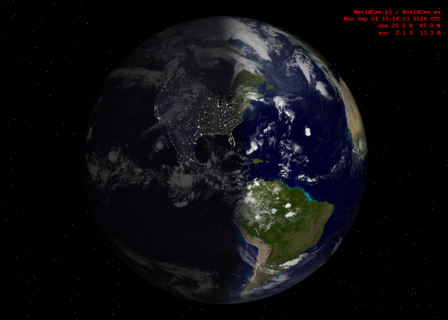 Sunlight map orthographic - America