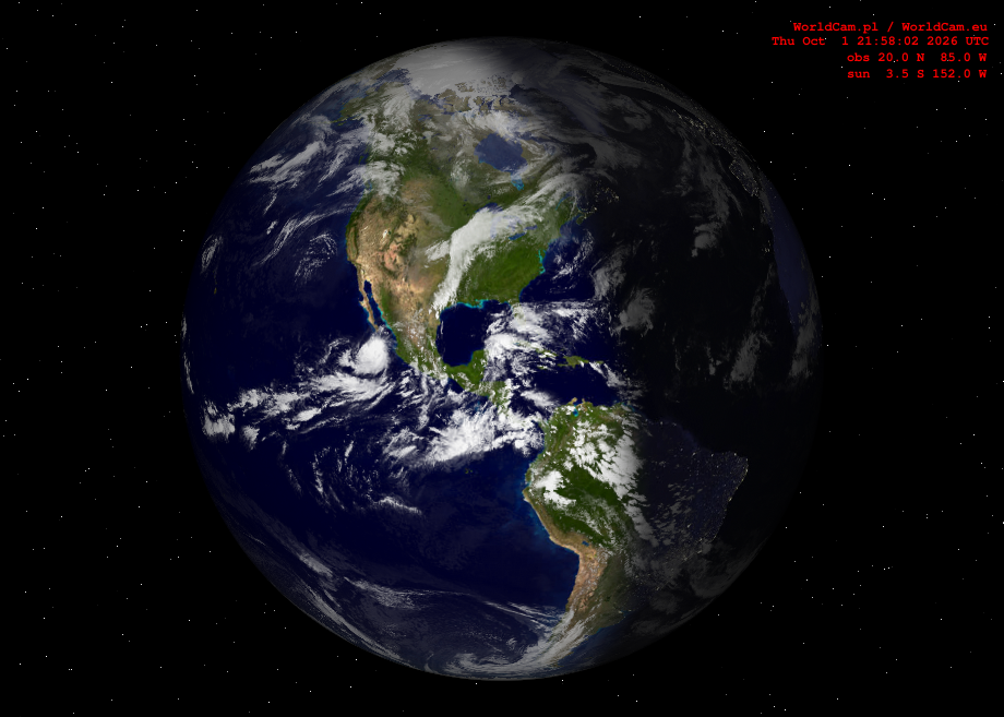 Sunlight map orthographic - America