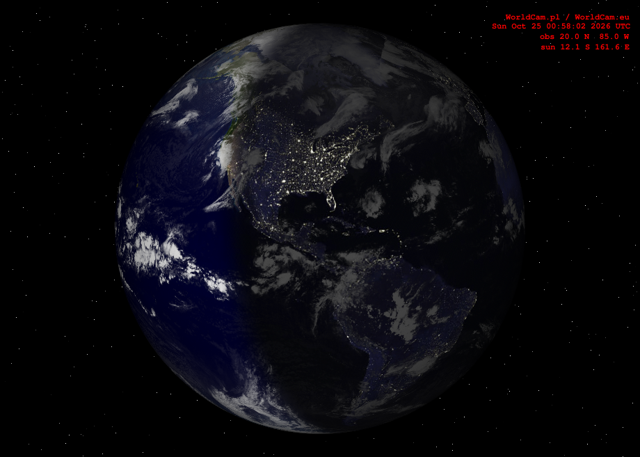 Sunlight map orthographic - America