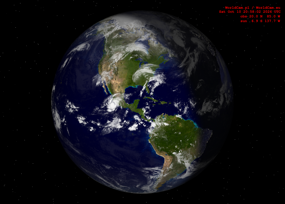 Sunlight map orthographic - America