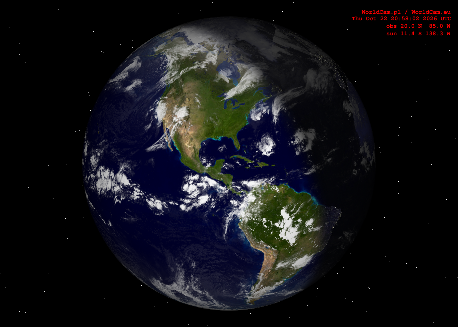 Sunlight map orthographic - America