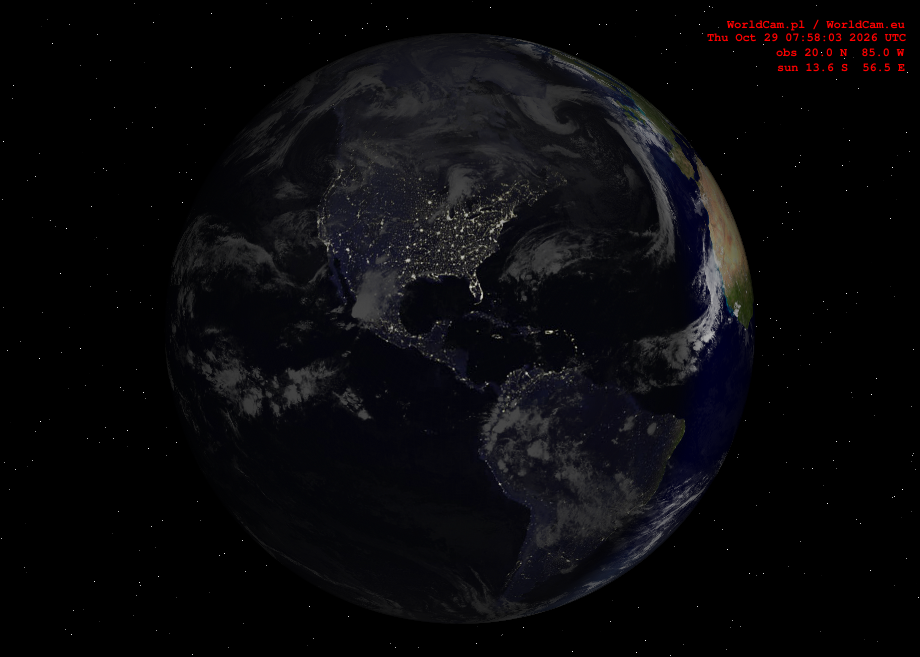 Sunlight map orthographic - America