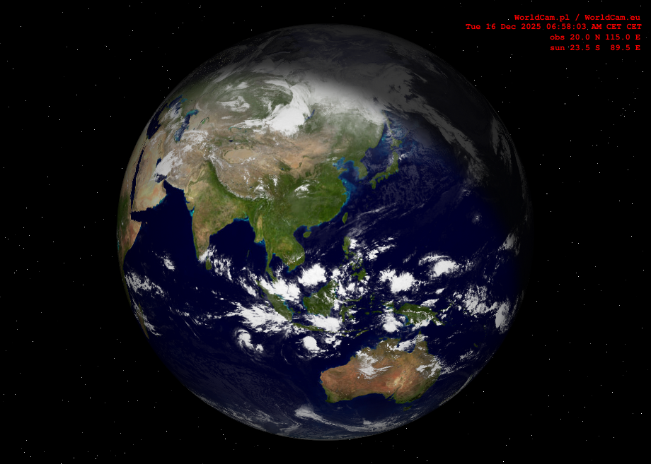 Sunlight map orthographic - Asia