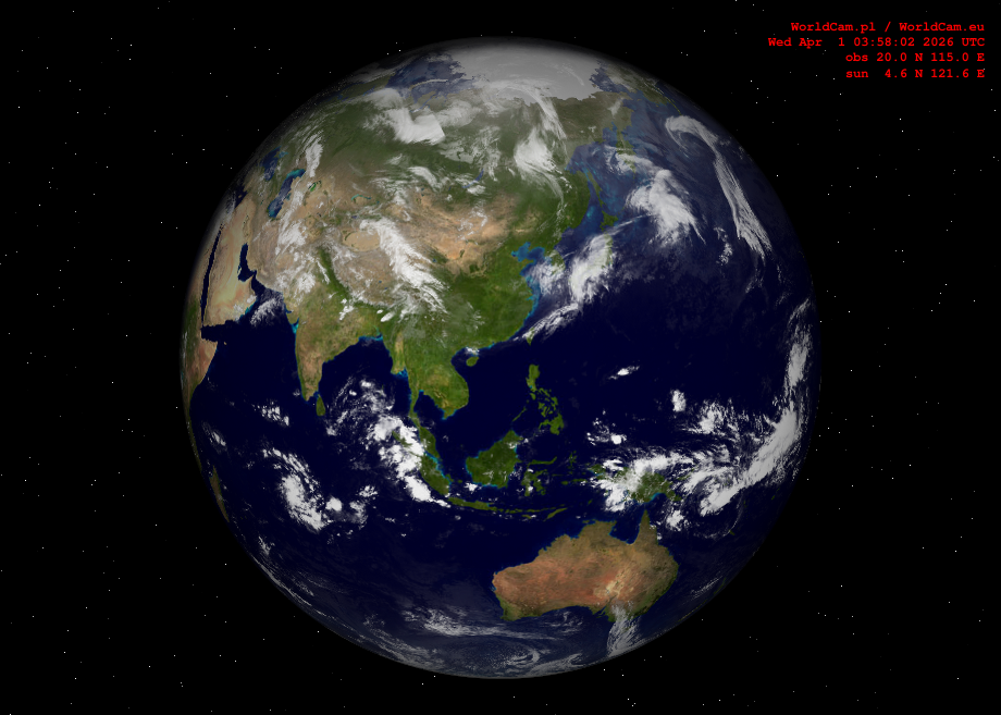 Sunlight map orthographic - Asia