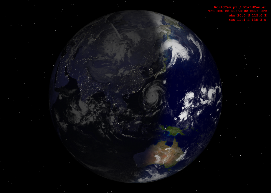 Sunlight map orthographic - Asia