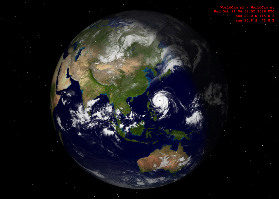 Sunlight map orthographic - Asia